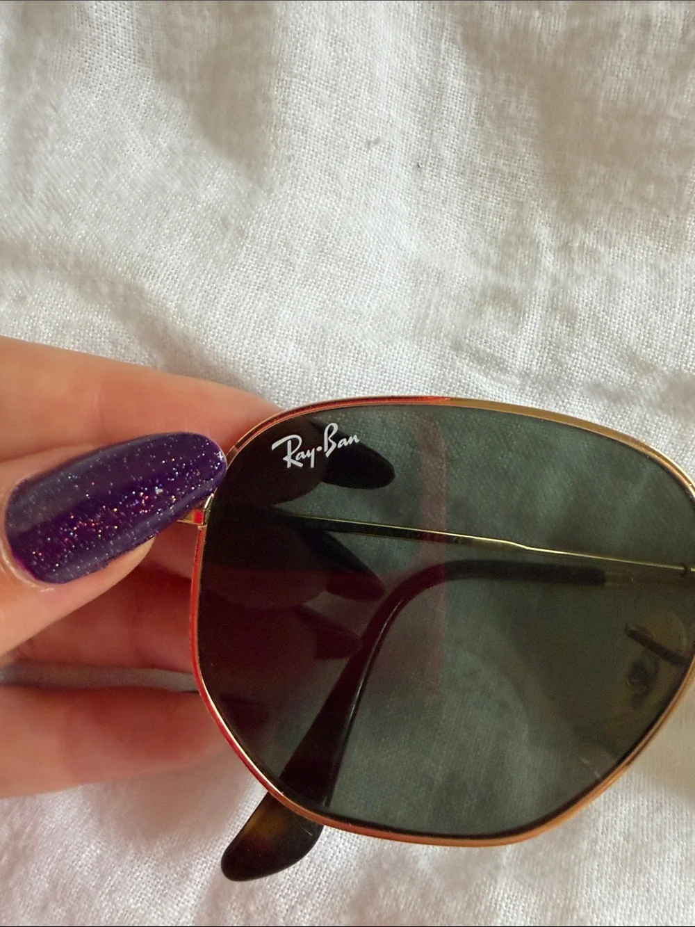 Ray-Ban Gold Frame Wire Sunglasses